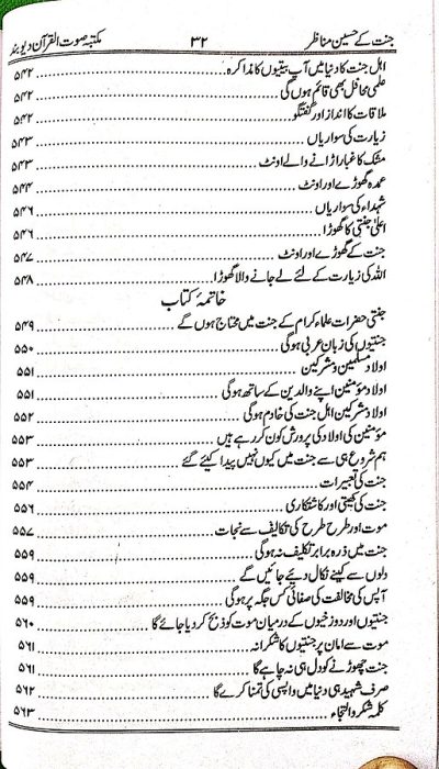 Jannat Ke Haseen Manazir Urdu, جنت کے حسین مناظر, مولانا امداد اللہ انور,